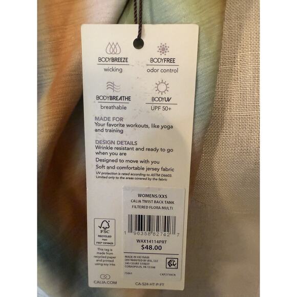 Calia Twist Back Tank Top Womens XXS Halter Athletic Yoga Workout Gym New - Picture 10 of 10